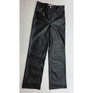 Zara Women's Black ZW Faux Leather 90's Pants. Size 2
